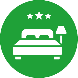 Icon with hotel symbol for hotel on the A9